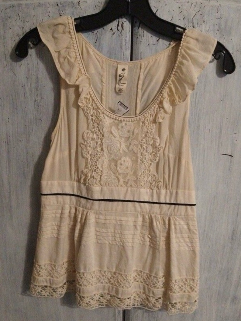 Floreal 100% lace sleeveless top Sz 2 vintage y2k